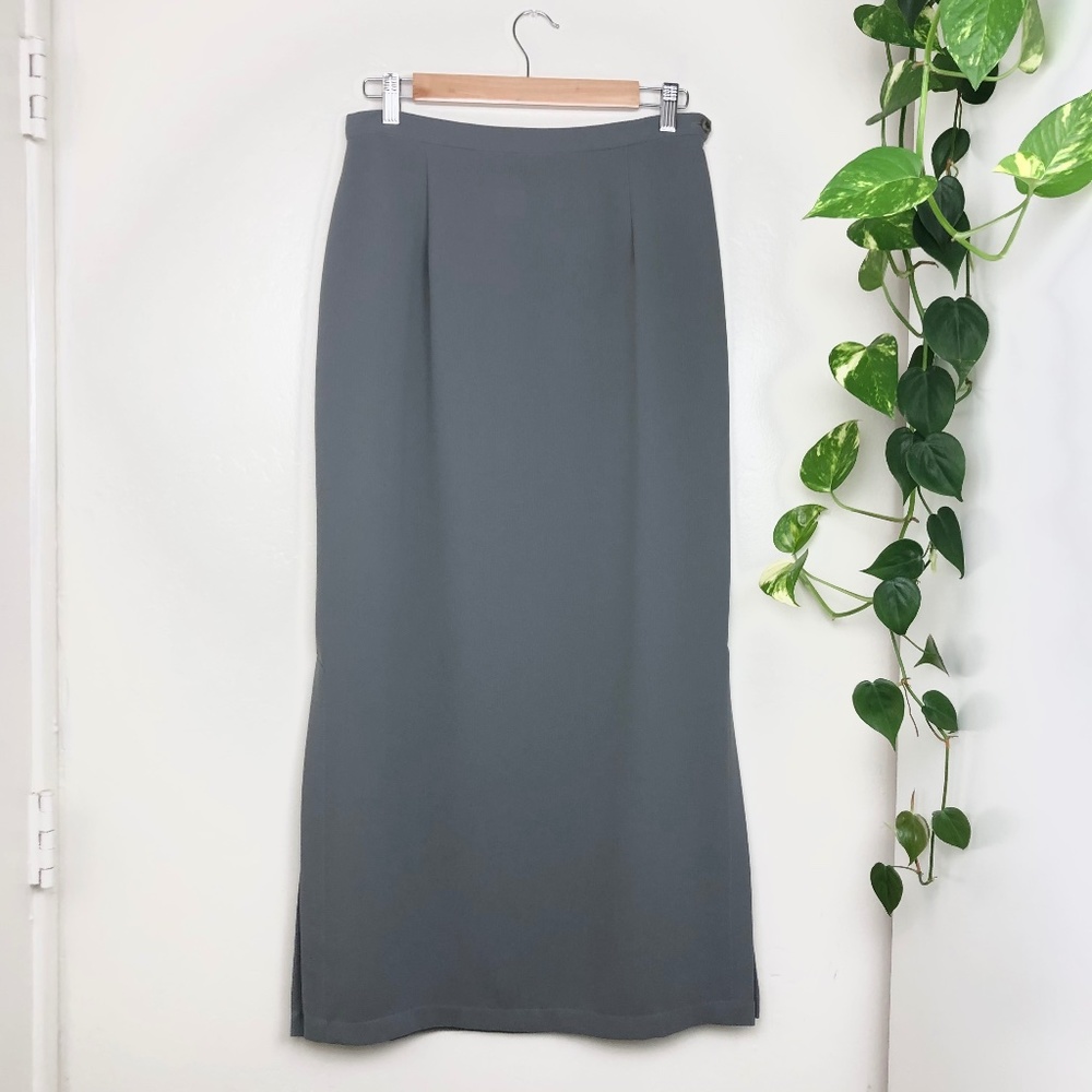 Vintage KGR Maxi Skirt Grey/Blue Size 10 VTG